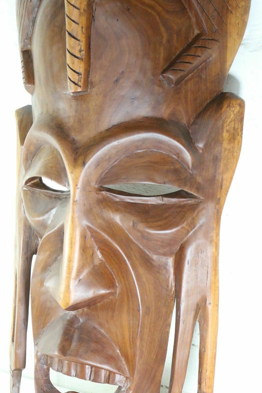 Large African Carved Face Mask Vintage Sculpture Hand Carved Zulu Southern photo Art