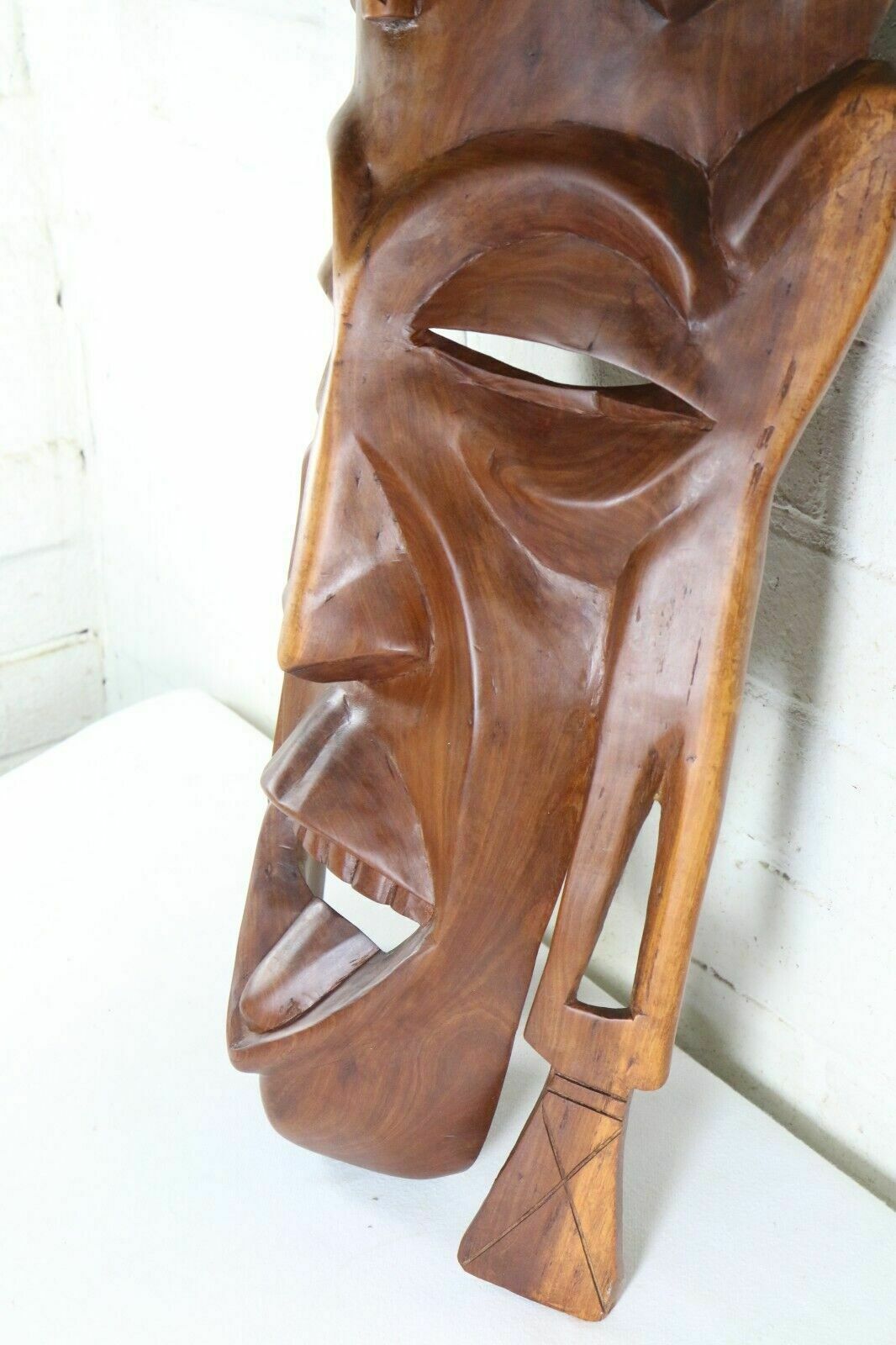 photo furniture Large African Carved Face Mask Vintage Sculpture Hand Carved Zulu Southern
