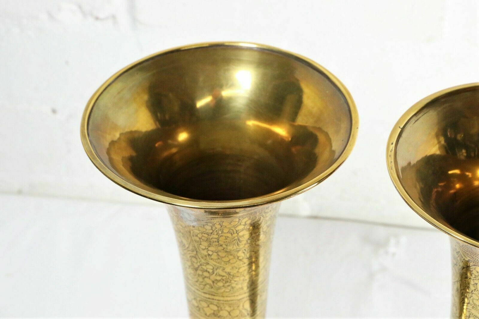 photo buy Antique Indian Brass Vases Mixed Set Of 4 Bronze Patina Bells