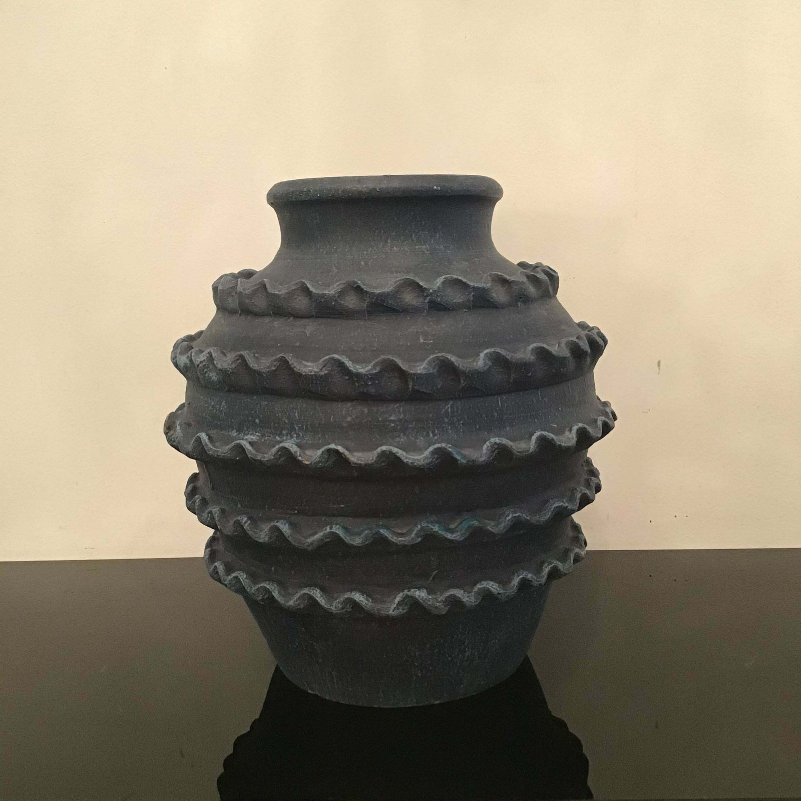Vase "Terraglia Blu" Arlecchino Nello Stile Di Gio Ponti 1950 Italy photo 1054.0