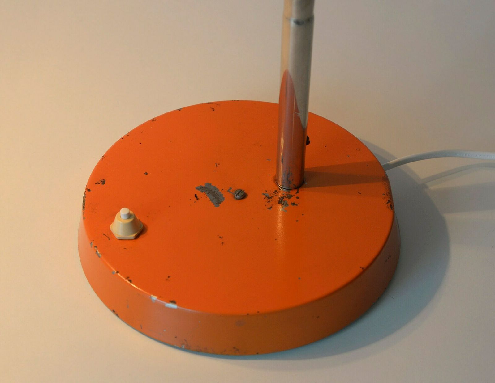 Orange Vintage Desk Lamp / Large Industrial Gooseneck Table Light / Made In Yugoslavia In 60's photo vinterior