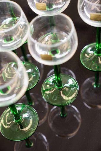 Luminarc France Green Stemmed Liquor / Wine Glasses, Vintage, 1970s, Set Of 6 photo furniture