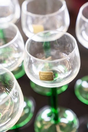 Luminarc France Green Stemmed Liquor / Wine Glasses, Vintage, 1970s, Set Of 6 photo vinterior