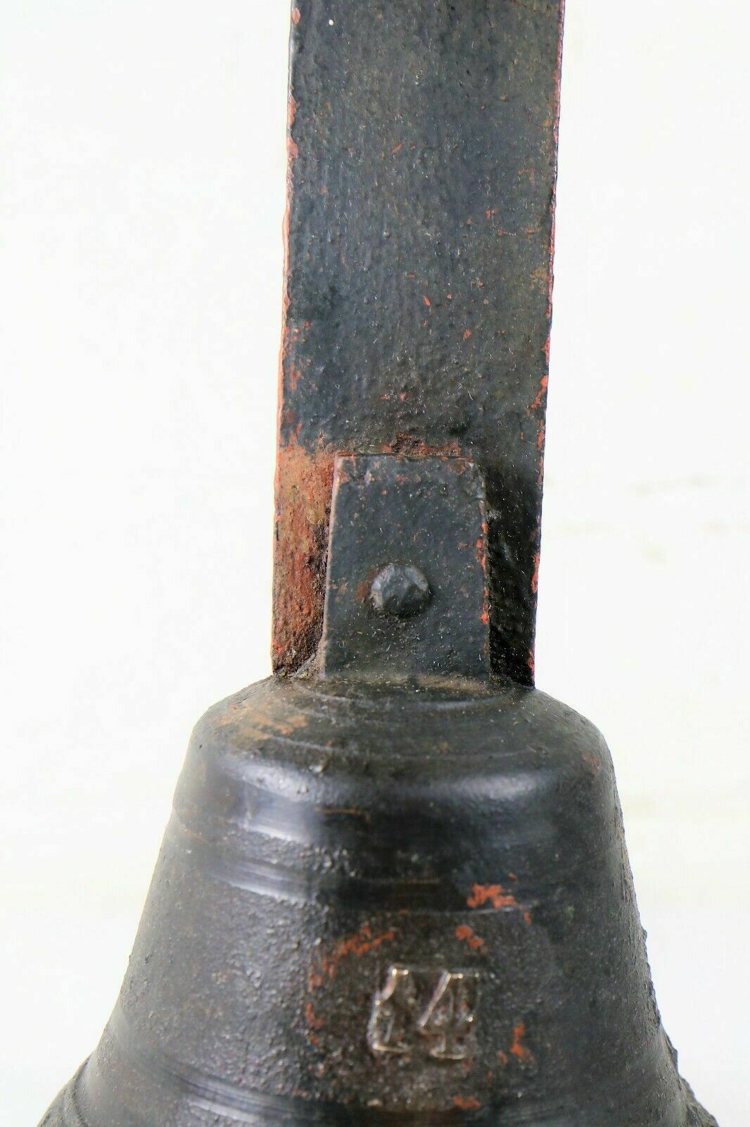An Antique English Shop Entrance Butlers Servant Bell Bronze With Steel Fittings photo 90.0