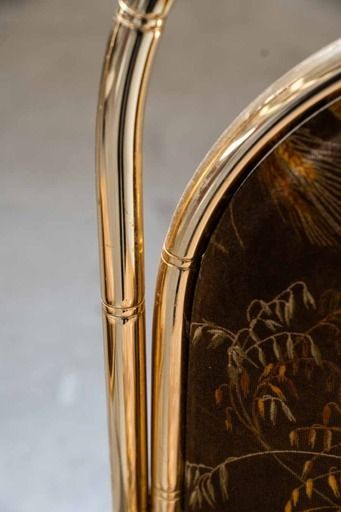 Gold Painted Table And 4 Original Fabric Chairs photo vinterior