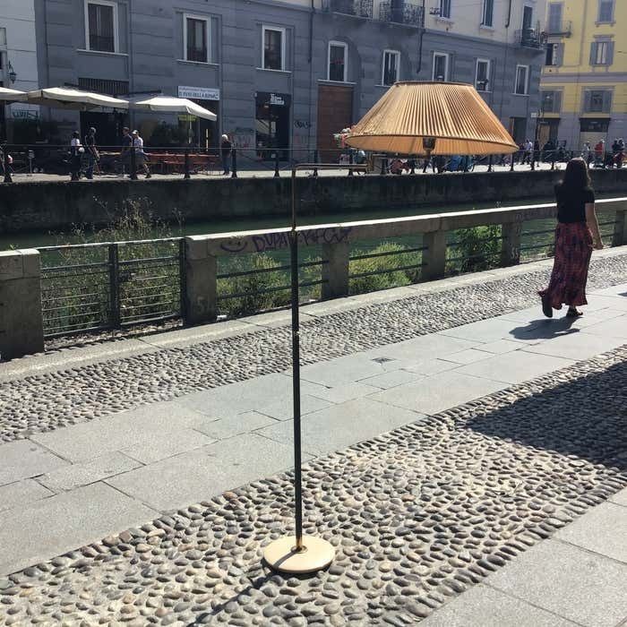Arredoluce Angelo Lelii Adjustablfloor Lamp Marbre Brass Lampshade 1950, Italy