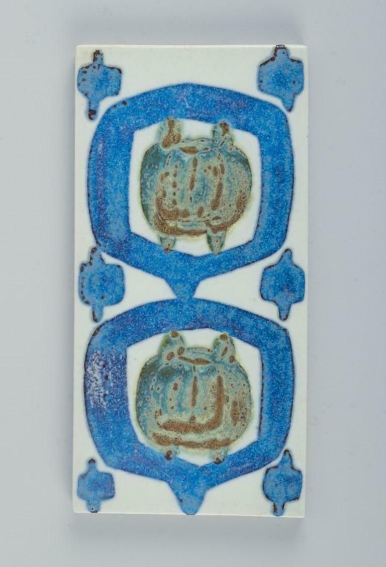 Aluminia And Royal Copenhagen, Tenera Faience. Eight Tiles. Approx. 1960s/70s photo for sale
