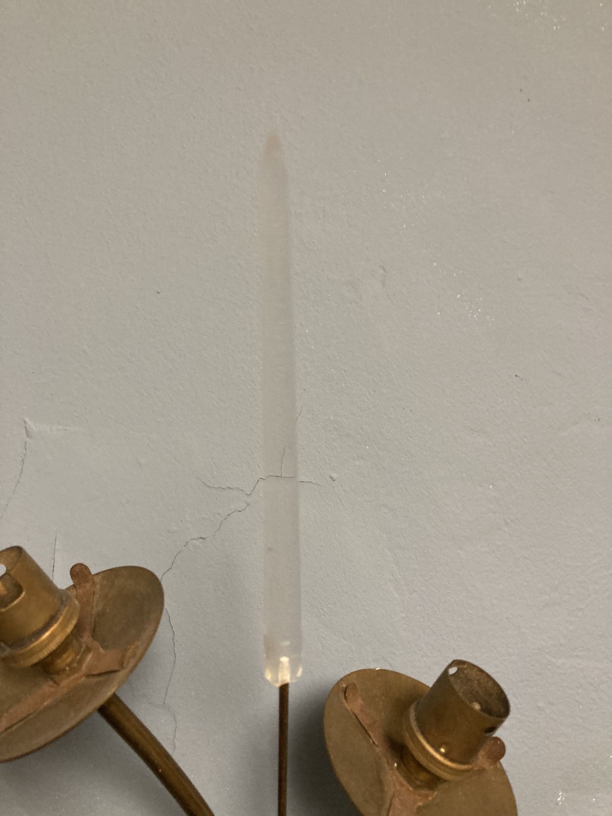Mid Century Pair Of Brass & Perspex French Wall Lights Attributed To Maison Arlus photo vintage