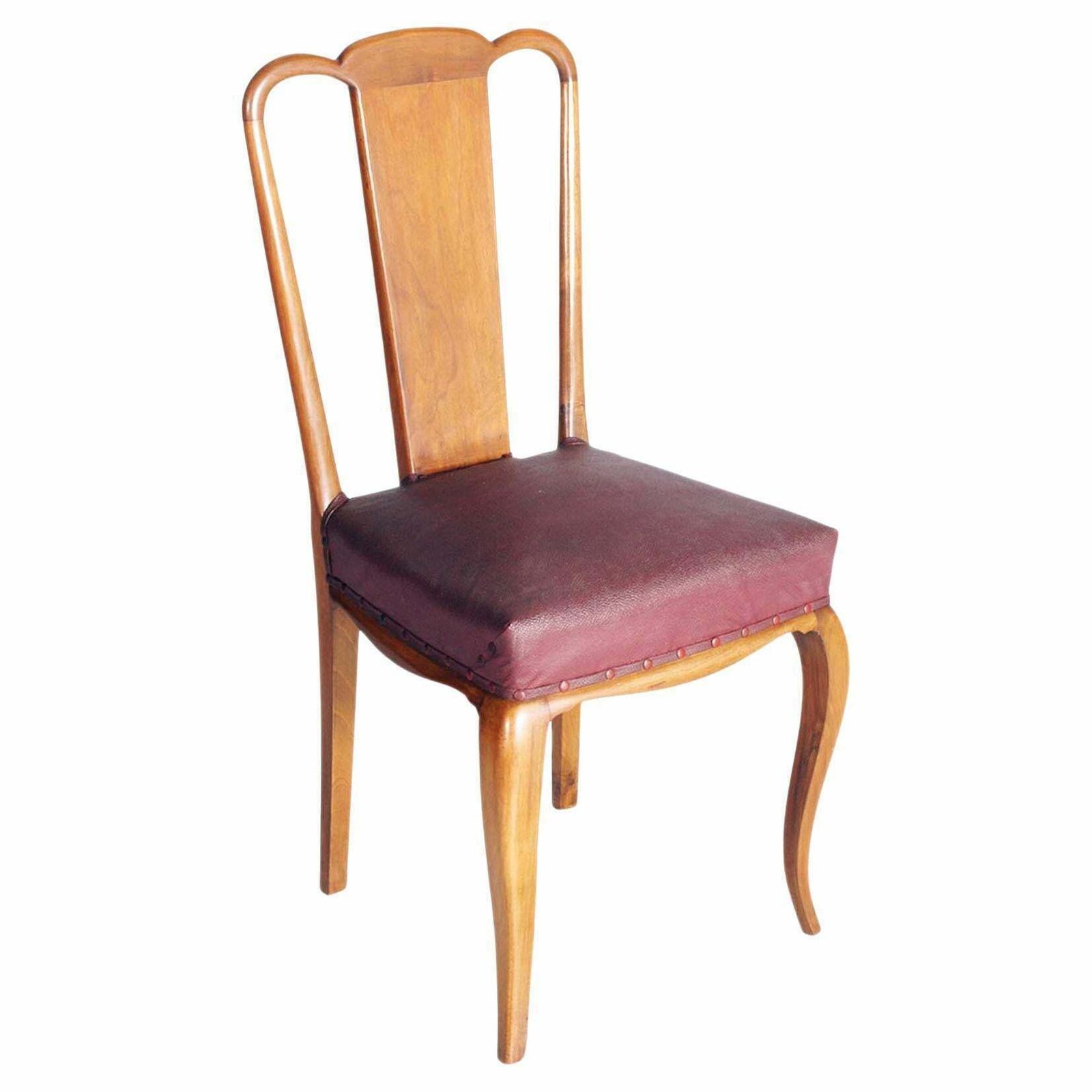 Pair Of 1942 Art Deco Side Chairs, In Beech Wood By Osvaldo Borsani All Original