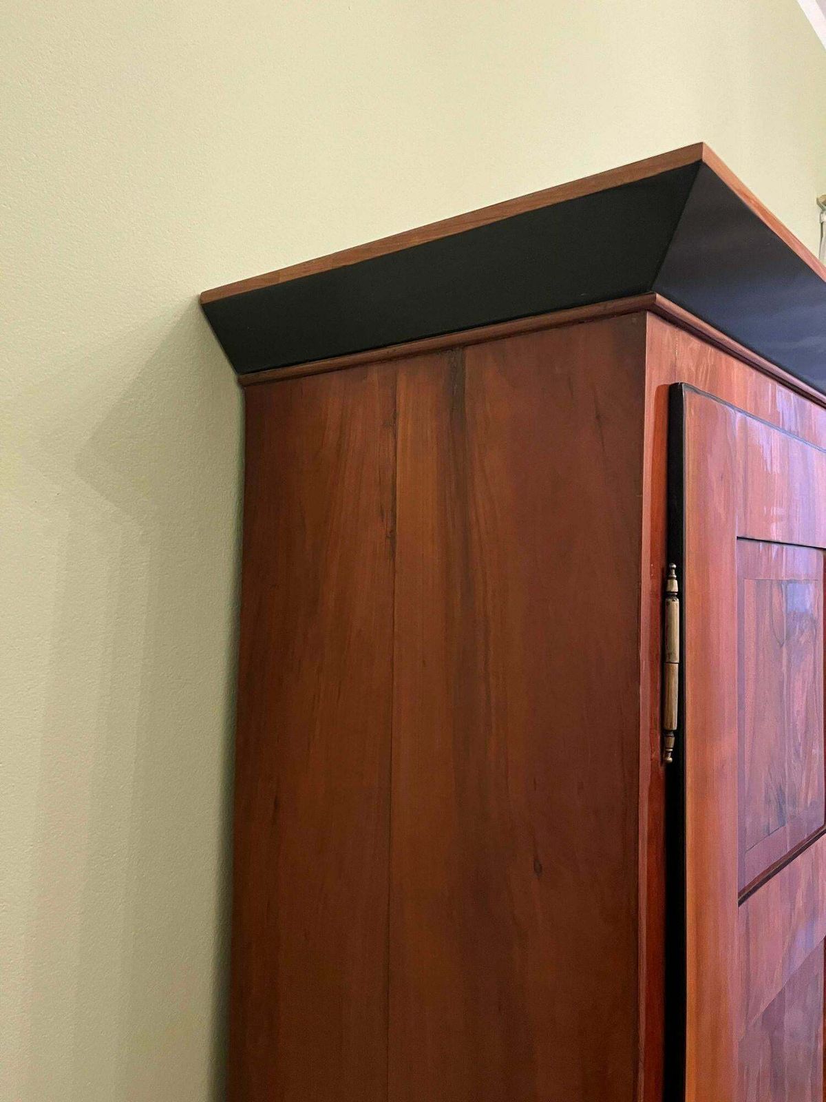 Furniture Biedermeier Armoire, Cherry, Walnut, Ebony, Brass, South Germany, Circa 1820 photo