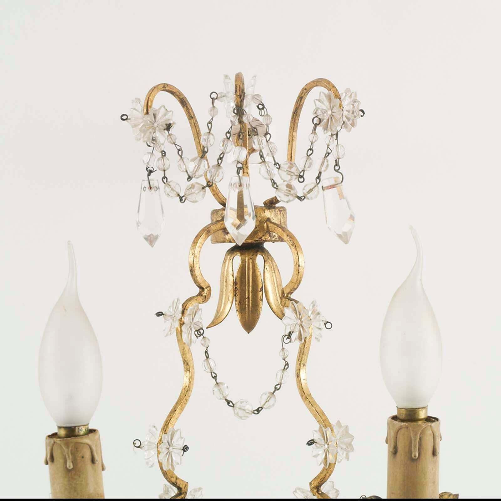 Pair Early 20th Century Maria Teresa Sconce Swarovsky Beaded From Wien photo Lighting
