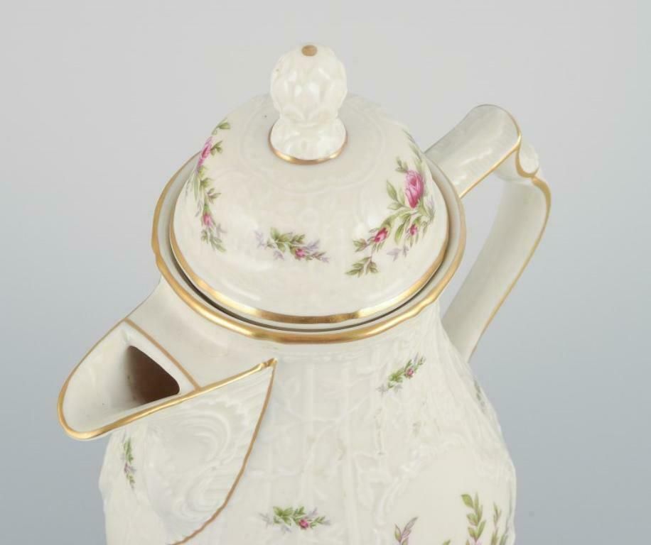 Rosenthal, Germany. "Sanssouci", Cream Coloured Coffee Pot Decorated With Flowers photo Home Decor