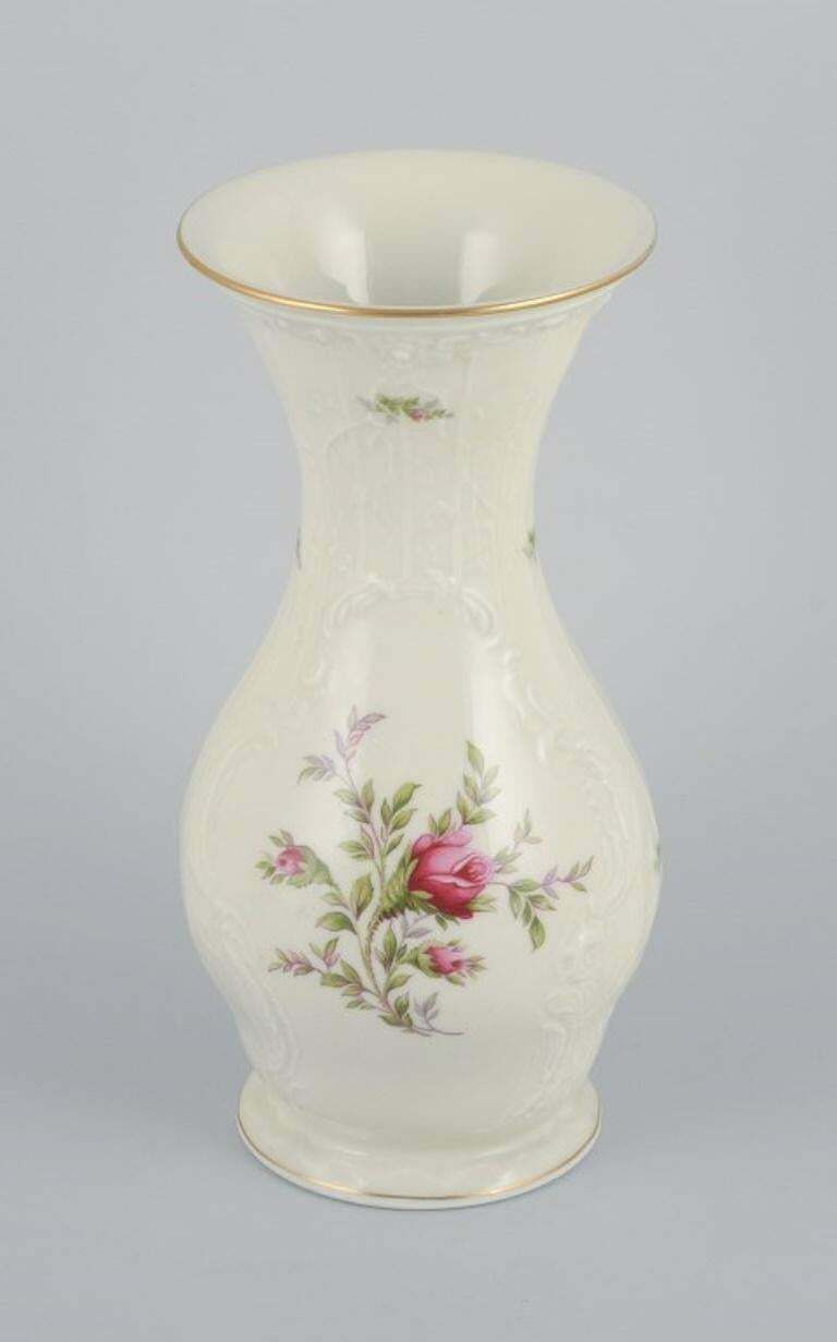 Rosenthal, Germany. "Sanssouci", Cream Coloured Vase Decorated With Flowers .