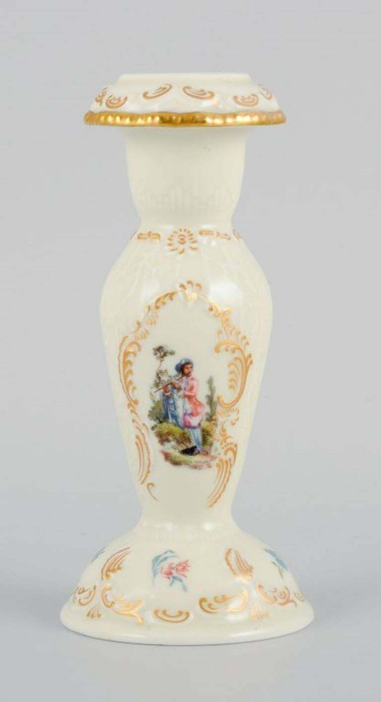Rosenthal, Germany. "Sanssouci", Two Candlesticks And A Small Bowl In Porcelain. photo 295.0