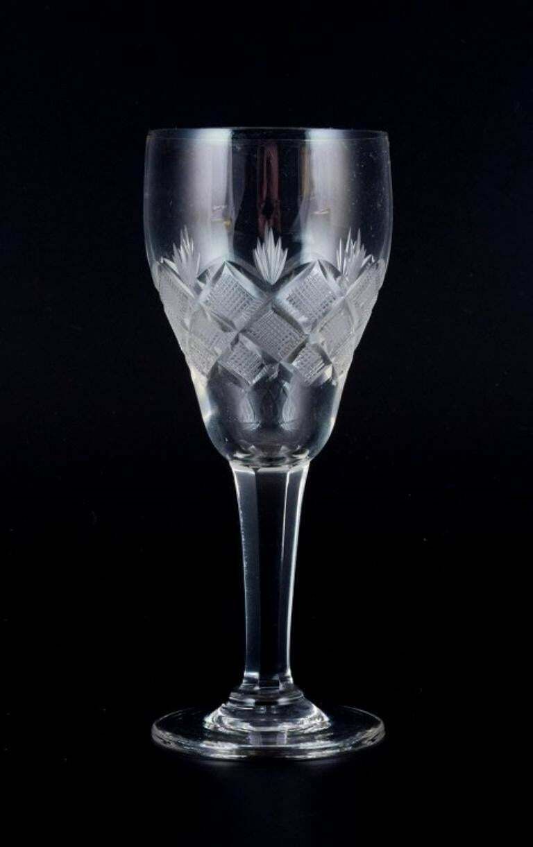 Wien Antik, Lyngby Glas, Denmark, Seven Clear Port Wine Glasses. photo furniture