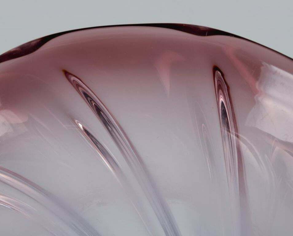 Val St. Lambert, Belgium Art Deco Art Glass Vase In Violet Tones. 1930/40s. photo vinterior