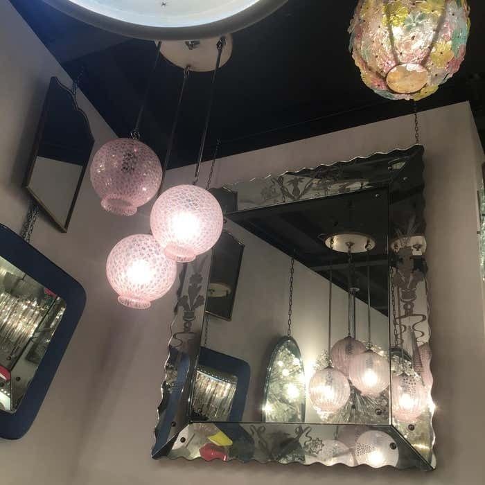Venini Chandelier Filigrana Murano Glass 1950 Italy photo furniture