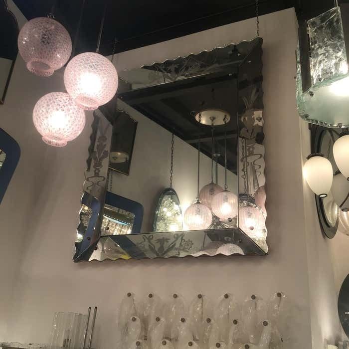 photo vinterior Venini Chandelier Filigrana Murano Glass 1950 Italy