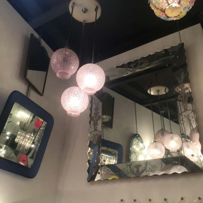 photo vintage Venini Chandelier Filigrana Murano Glass 1950 Italy