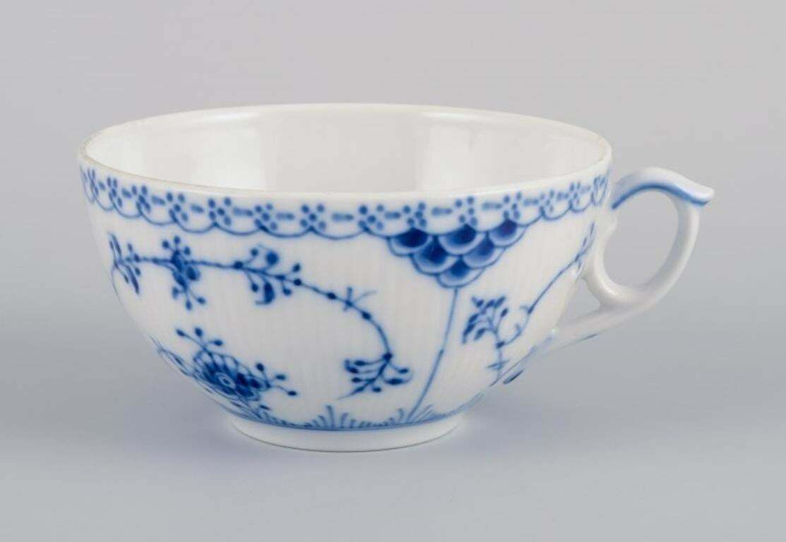 Royal Copenhagen, Blue Fluted Half Lace, Three Pairs Of Large Teacups. photo Home Decor