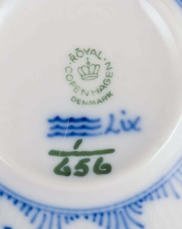 Royal Copenhagen, Blue Fluted Half Lace, Three Pairs Of Large Teacups. photo buy