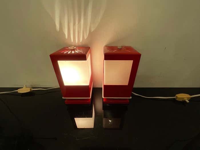 Pair Of Space Age Lamps By Anvia, Pop Art   Holland 1970s photo furniture