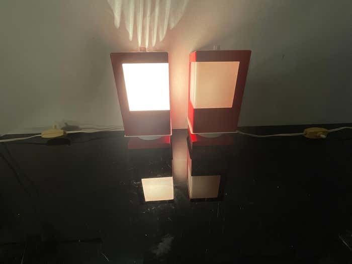 photo vinterior Pair Of Space Age Lamps By Anvia, Pop Art   Holland 1970s