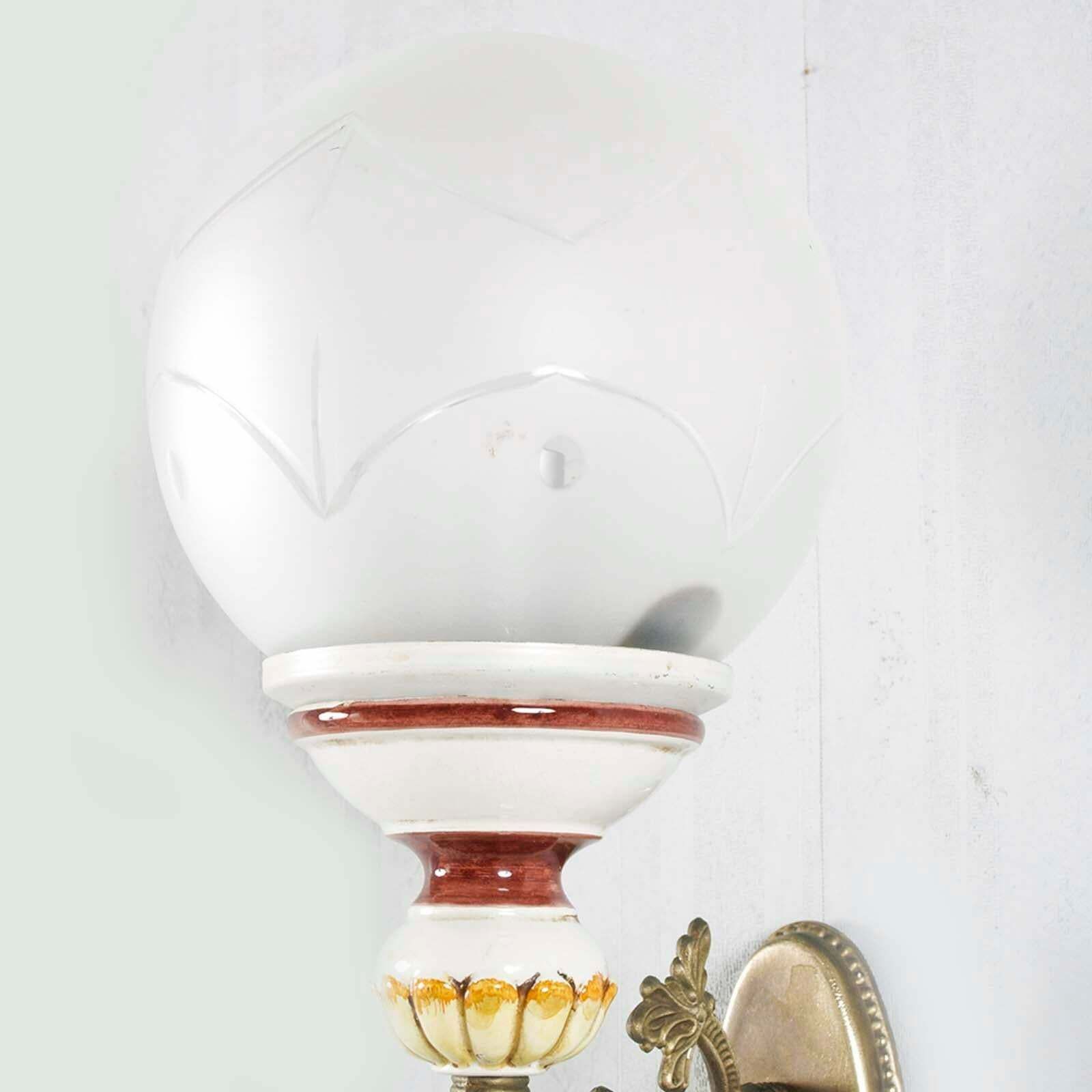 Pair Art Decò Venetian Sconces, Wall Lamps, Engraved Opaline Murano Glass Sfere photo Lighting