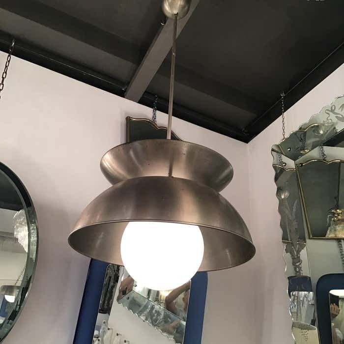 Vico Magistretti "Cetra" Artemide Chandelier Metal Chrome Glass 1960 Italy photo vinterior