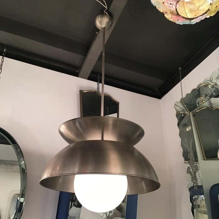 Vico Magistretti "Cetra" Artemide Chandelier Metal Chrome Glass 1960 Italy photo buy