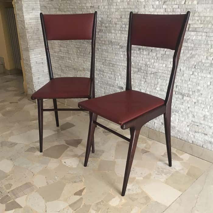 Ico Parisi Chair Beech Wood Upholstered In Teak 1950 Italy photo Furniture
