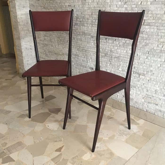 Ico Parisi Chair Beech Wood Upholstered In Teak 1950 Italy photo 2636.0