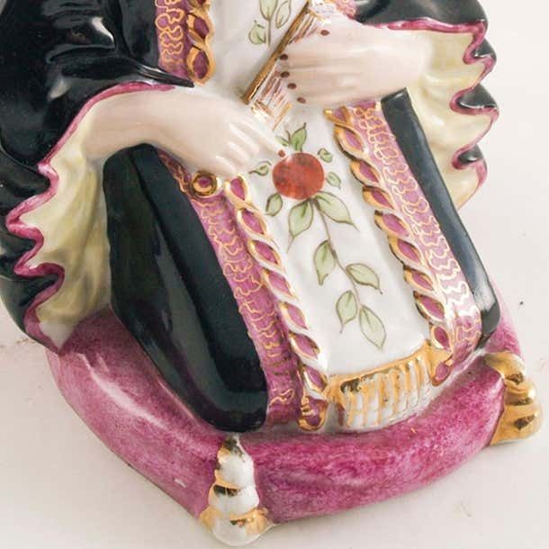 Antique Brazilian Signed Vieira De Castro Rio Porcelain Chinese Noble Figure photo vinterior