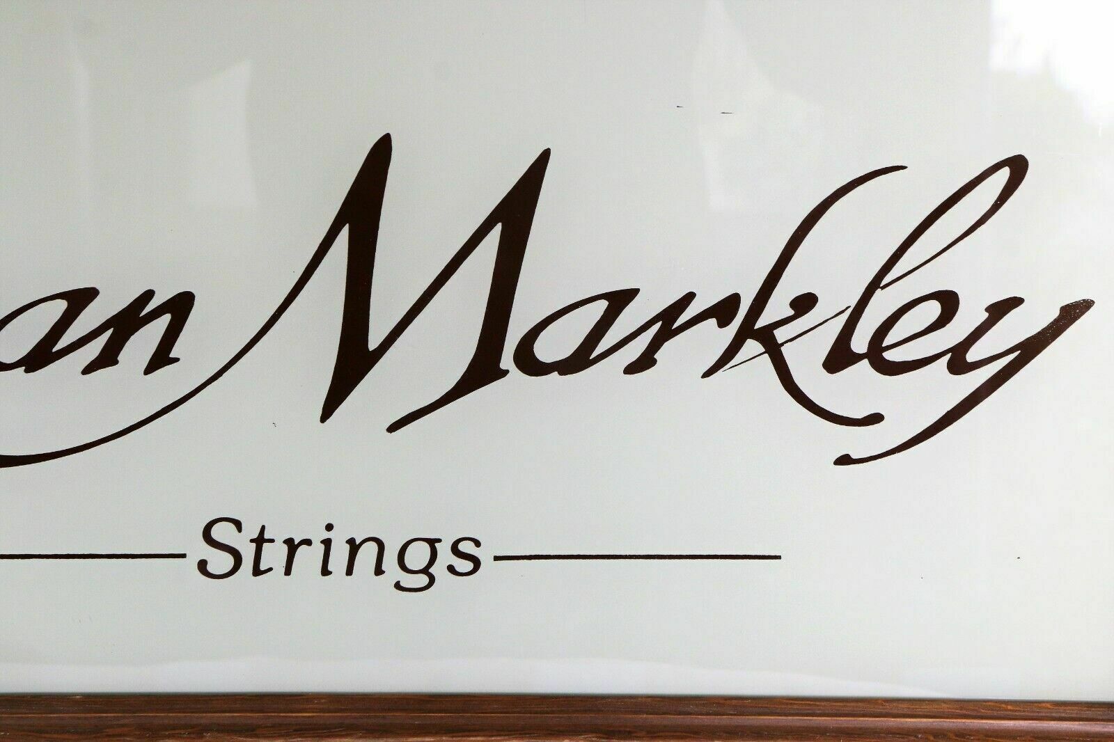 Vintage Guitar Advertising Sign Dean Markley Painted Glass Wooden Frame photo Home Decor