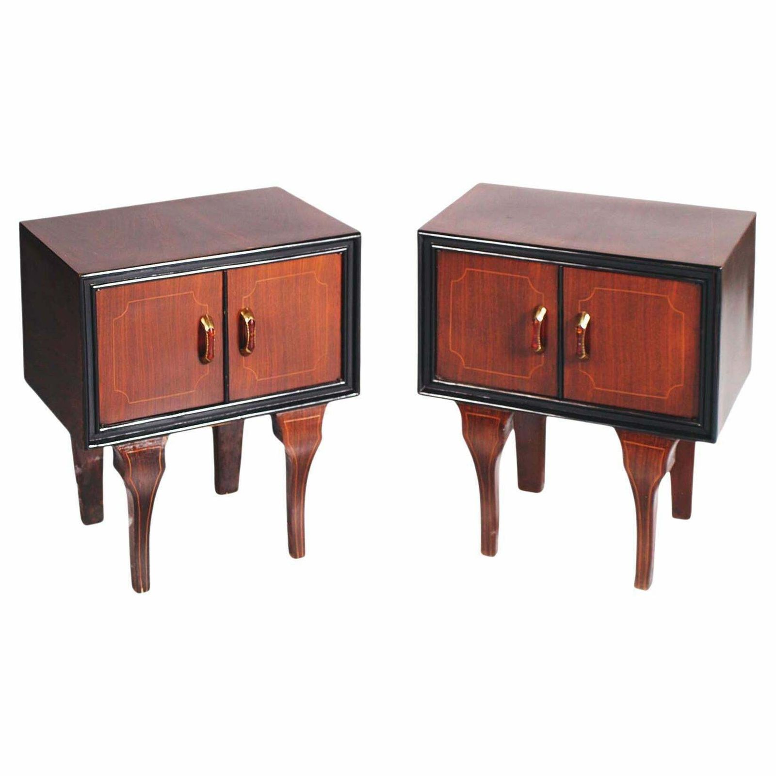 Early 20th Century Pair Of Art Decò Nightstands Tables By Testolini Venice