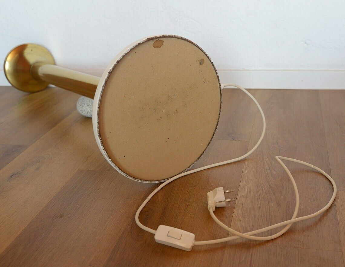 photo for sale Vintage Brass Floor Lamp / Bedside Standing Lamp / Elegant Gold Tall Light Fixture / Mid Century Modern / Space Age Yugoslavia 1970's