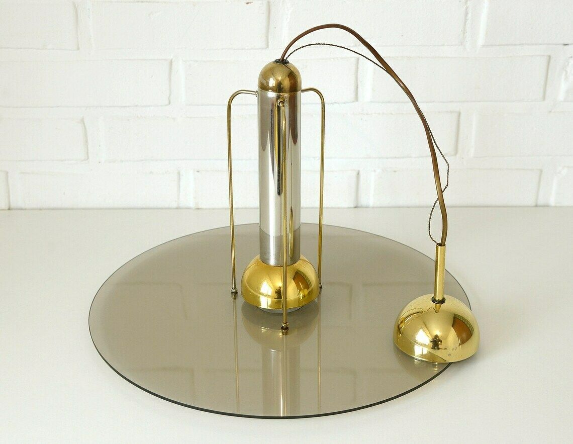 Vintage Pendant Light / Spage Age / Hanging Lamp / Minimalist Chandelier / Mid Century Modern / Post Modern Light Fixture photo vinterior