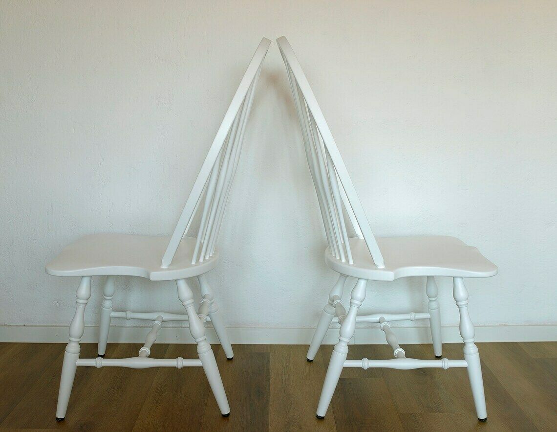 Vintage Wooden Dining Chair / Restored / Accent Windsor Chair / Mid Century Chair / Farmhouse Furniture / Yugoslavia 1980's photo Furniture