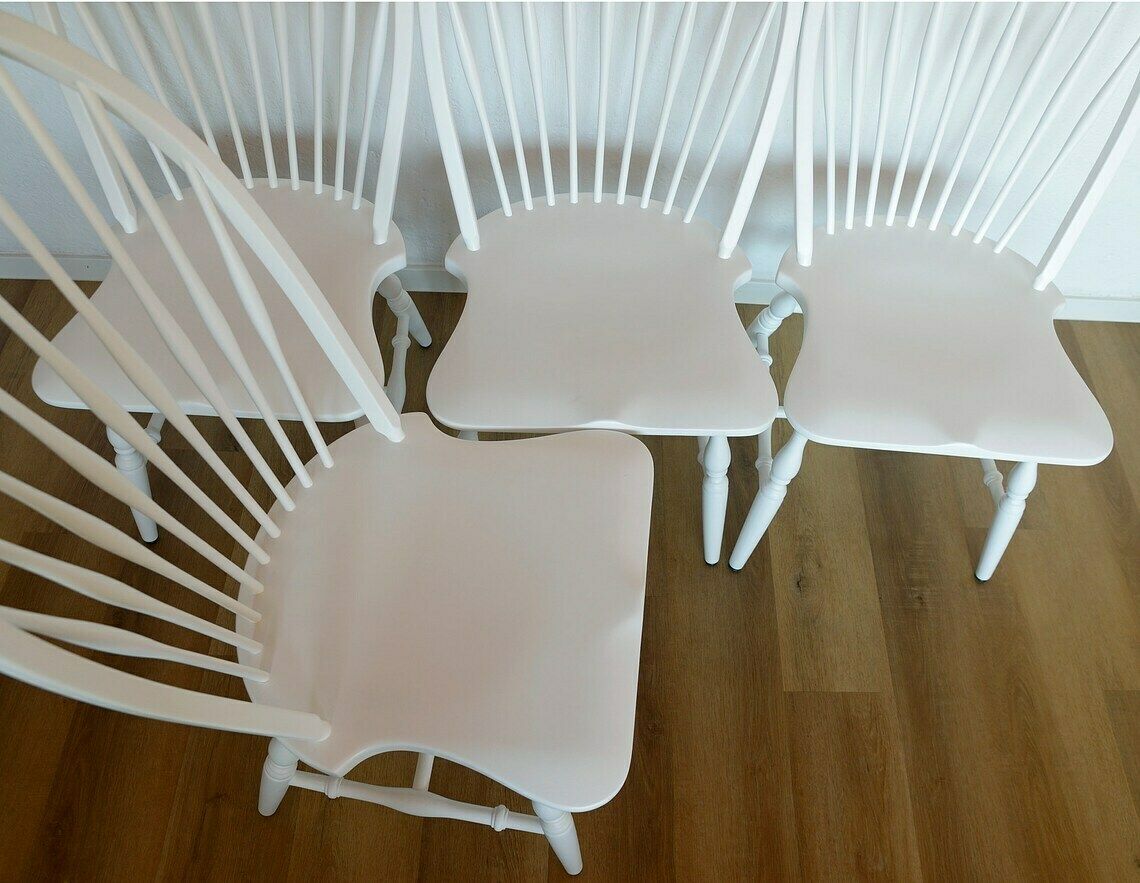 Vintage Wooden Dining Chair / Restored / Accent Windsor Chair / Mid Century Chair / Farmhouse Furniture / Yugoslavia 1980's photo vintage