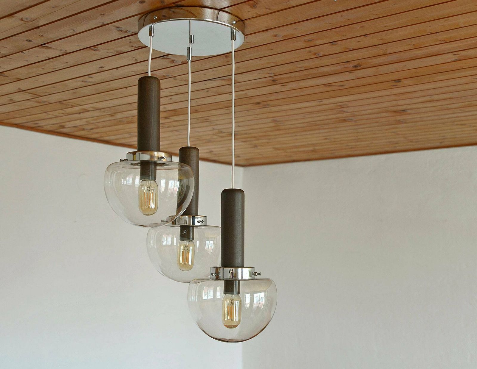Mcm Pendant Light / Space Age / Ceiling Light / Accent Lamp / Yugoslavia 1980's / Vintage Chandelier / Mid Century Modern / Light Fixture