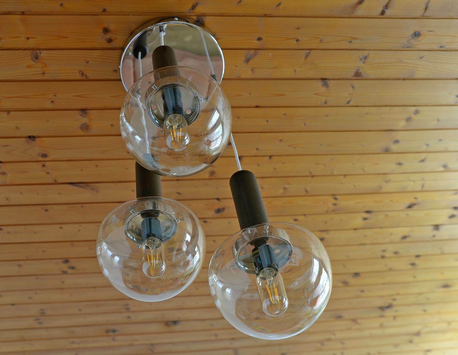 Mcm Pendant Light / Space Age / Ceiling Light / Accent Lamp / Yugoslavia 1980's / Vintage Chandelier / Mid Century Modern / Light Fixture photo for sale
