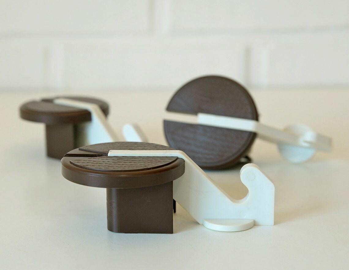 Vintage Plastic Hangers / Space Age / Mind Century Modern / Wall Coat Rack / Retro Hooks From 1980's photo Art