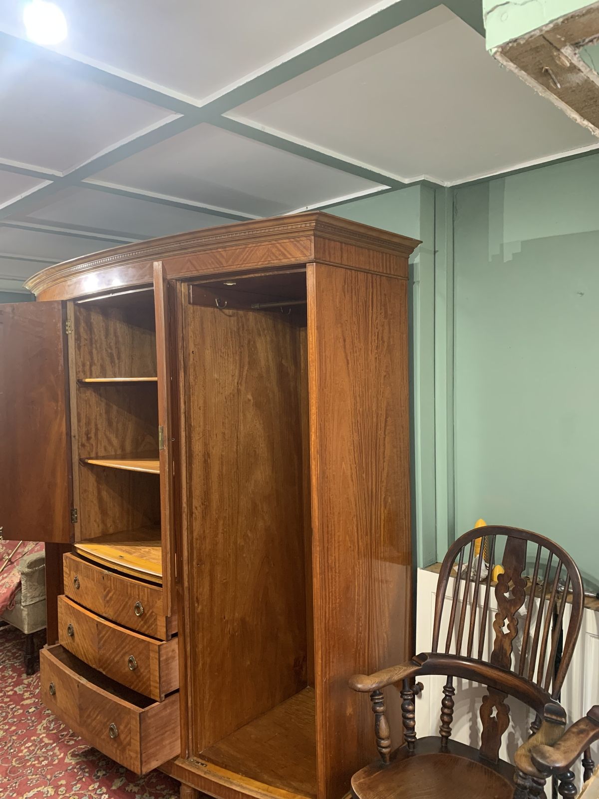A Quality Satinwood Edwardian Wardrobe photo vinterior