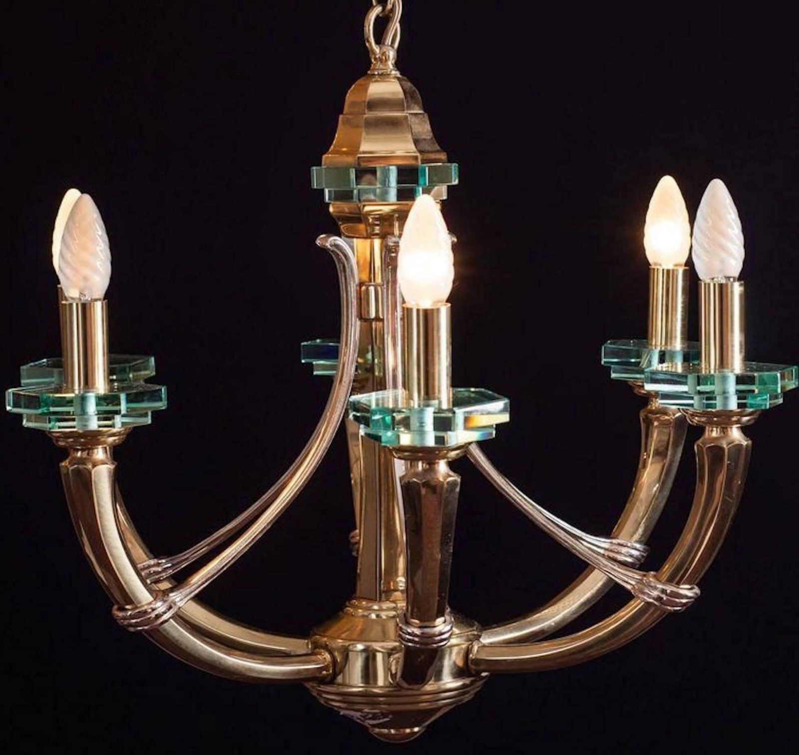 Pair Rare "Luxuria" Italian Chandeliers Fontana Arte Style, 1960s photo 7901.0
