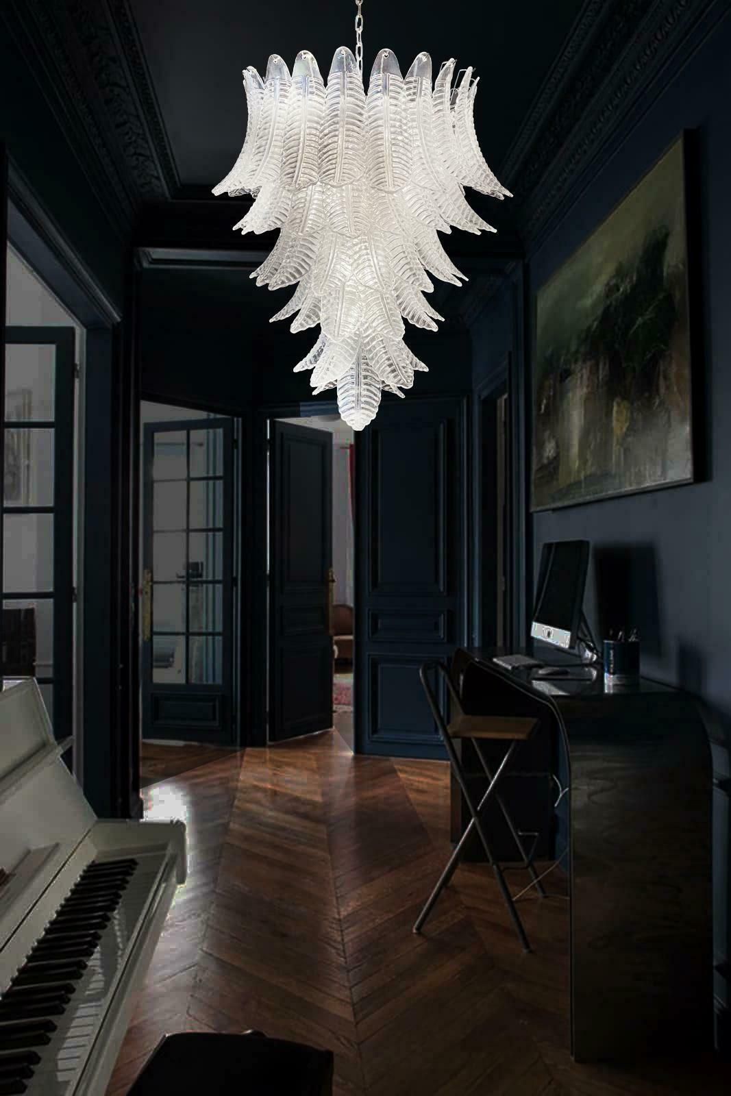 Huge Italian Murano Felci Glass Chandelier   75 Clear Glasses photo furniture
