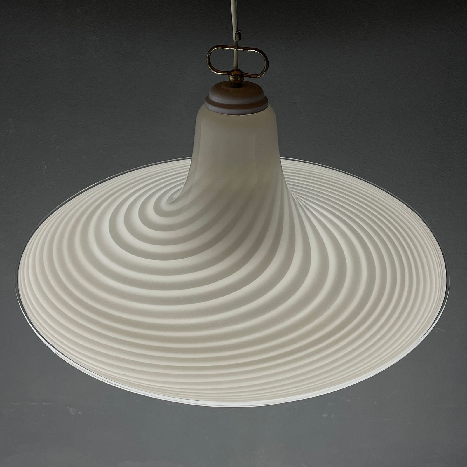 Classic Swirl Murano Glass Pendant Lamp Vetri Murano Italy 70s photo furniture