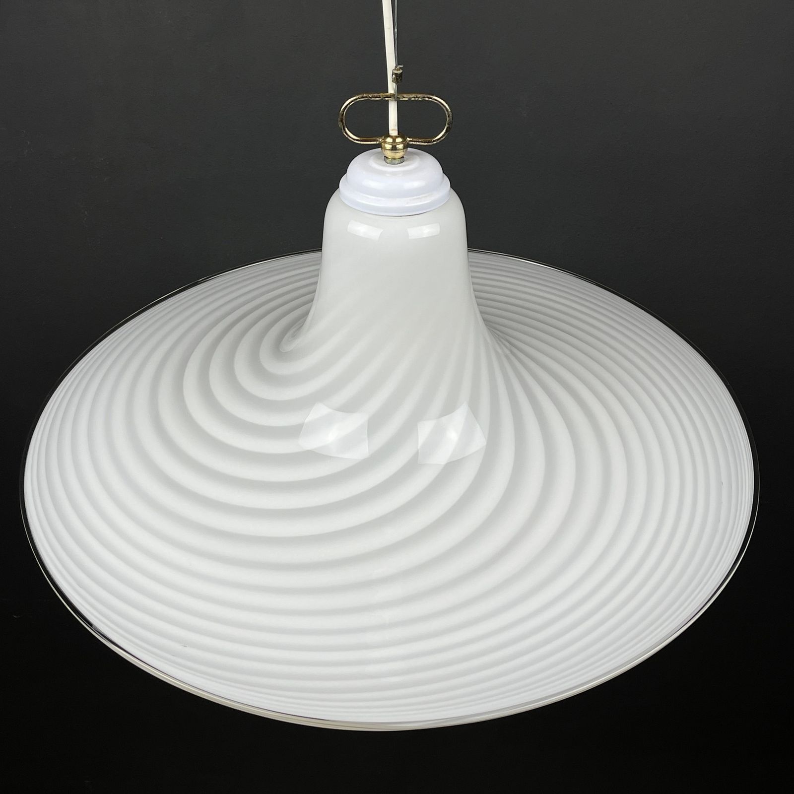 620.0 Classic Swirl Murano Glass Pendant Lamp Vetri Murano Italy 70s photo