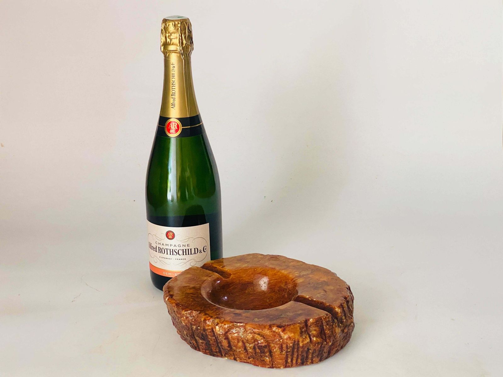 Large Ashtray Or Vide Poche In Marble Onyx In Flash Brown Colour Italy 1960 Us$381.76 photo vintage