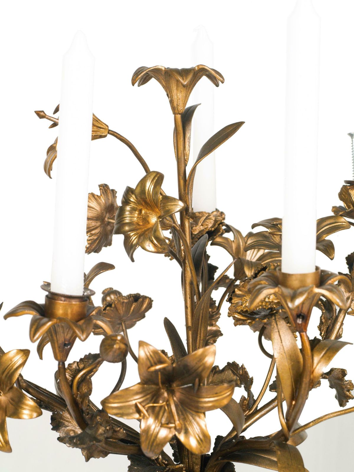 Antique French Sèvres Blue Cobalt Porcelain, Gilt Bronze Candlestick Centerpiece photo vinterior