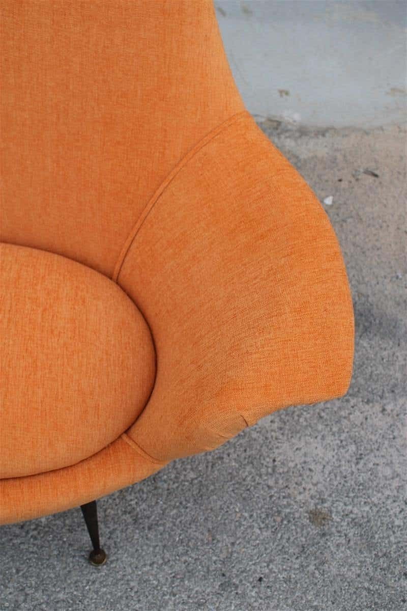 Midcentury Itmidcentury Italian Orange Velvet Sofa Augusto Bozzi For Saporiti Attributedalian Orange Velvet Sofa Augusto Bozzi For Saporiti Attributed photo 4740.0